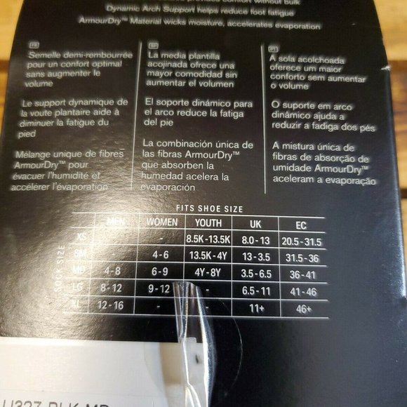 UA Heatgear Crew Sock Mens Medium - Picture 3 of 5